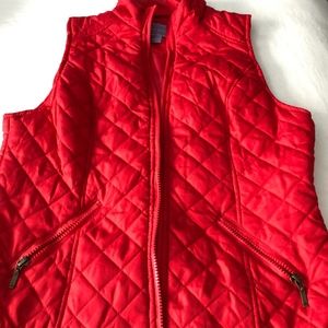 Laura Scott Red Quilted Vest